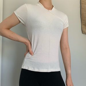 Free w purchase: VINTAGE fitted off-white blouse with collar detail